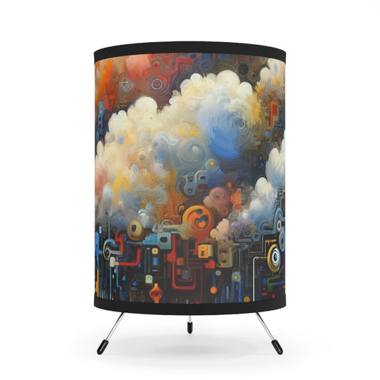 Cloud Community Crafting Tripod Lamp with High-Res Printed Shade, US\CA plug - ATUH.ART