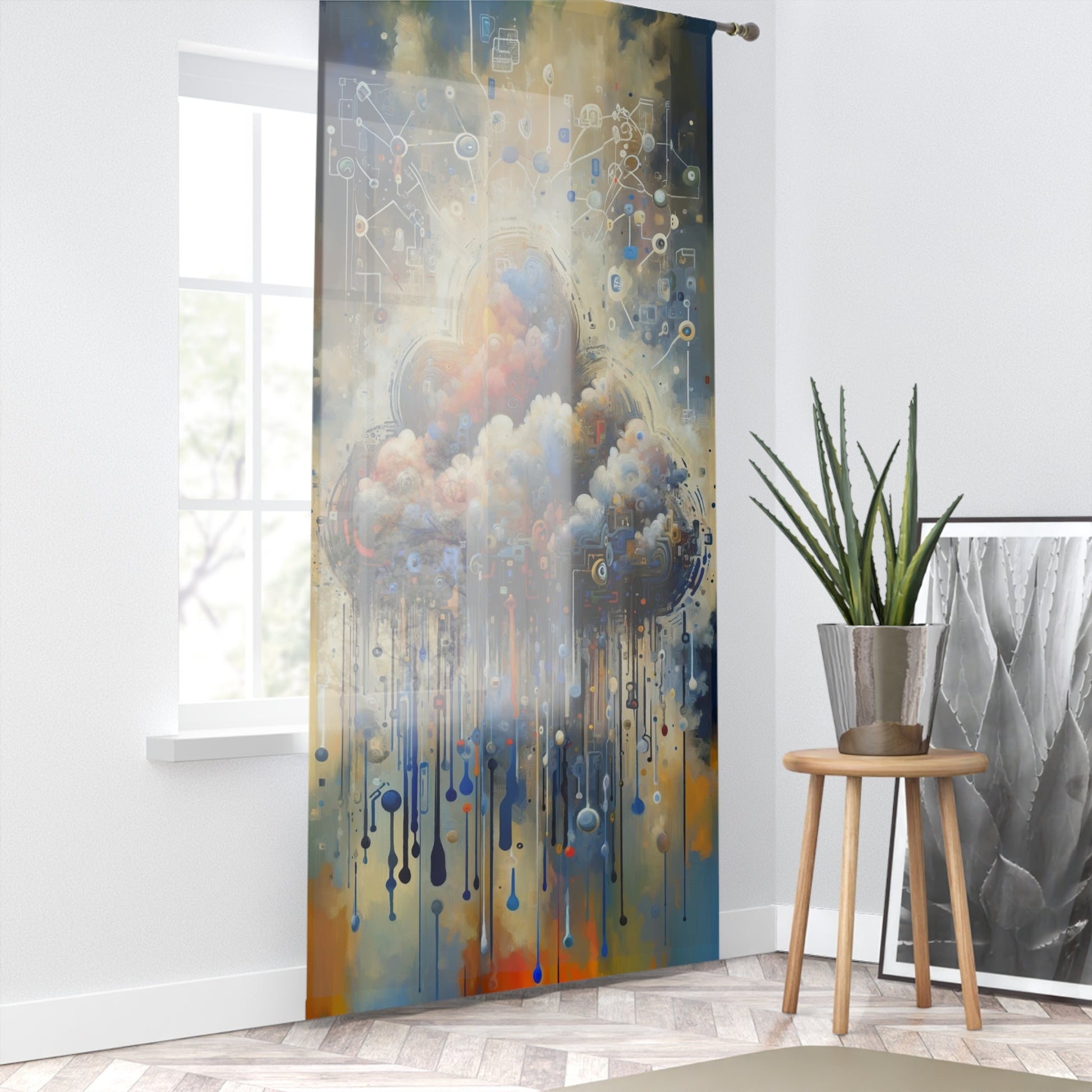 Cloud Community Crafting Window Curtain - ATUH.ART