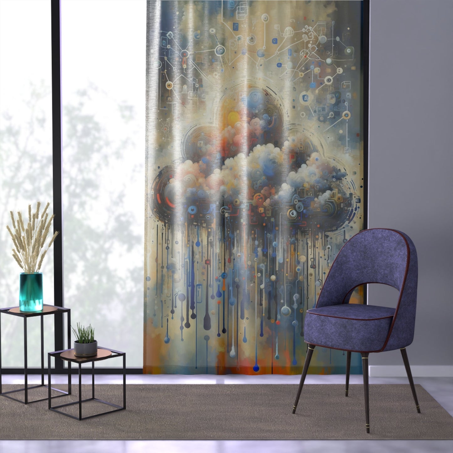 Cloud Community Crafting Window Curtain - ATUH.ART