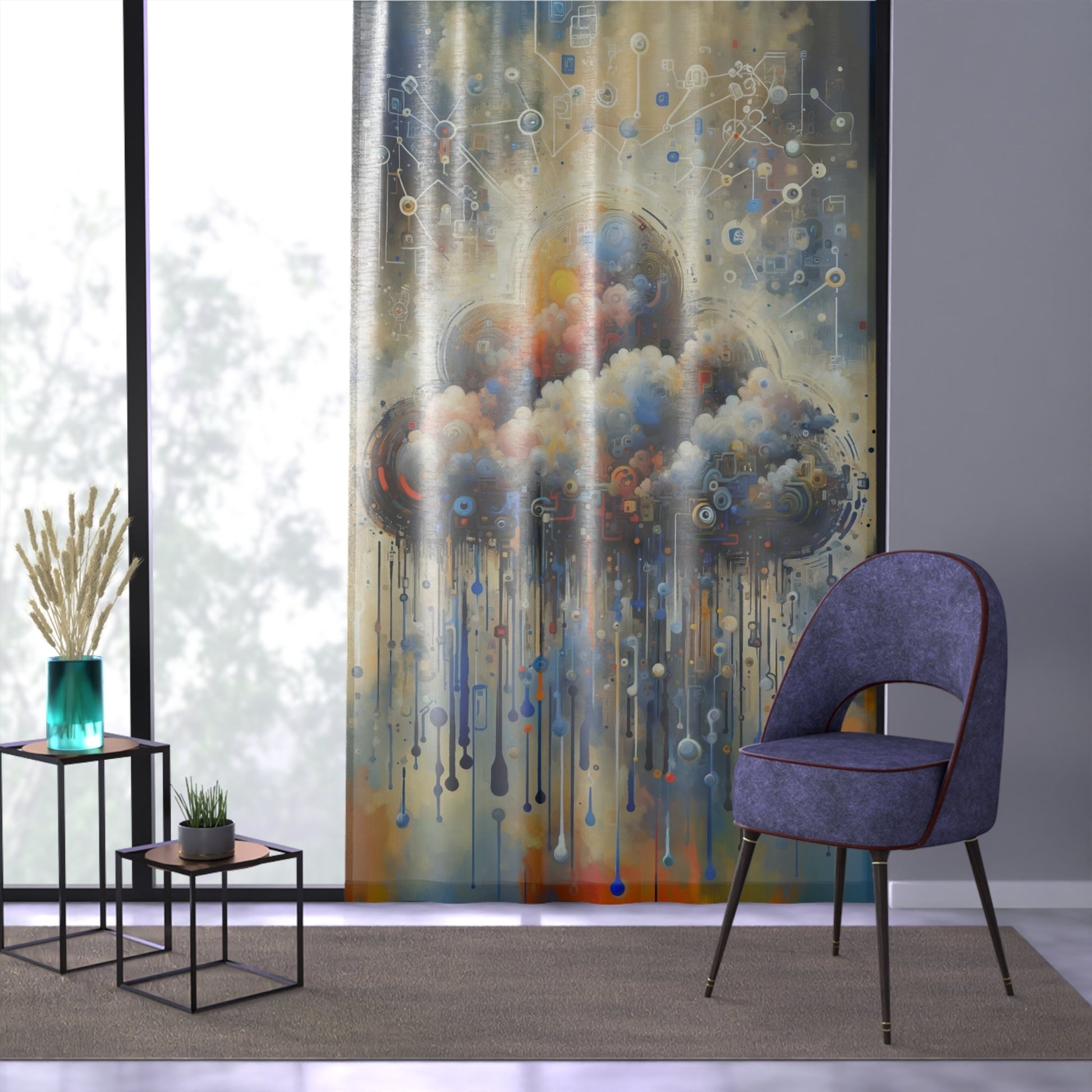 Cloud Community Crafting Window Curtain - ATUH.ART
