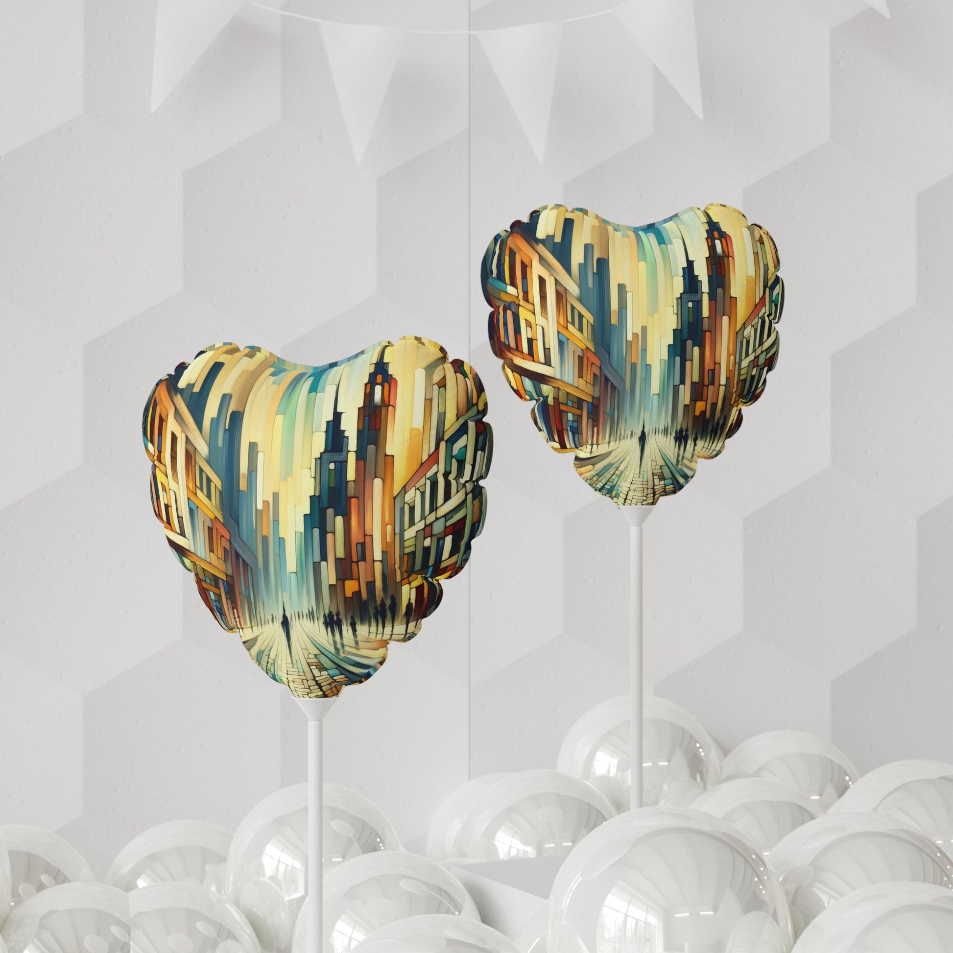 Cobbled Rhythm Heartbeat Balloon (Round and Heart-shaped), 11" - ATUH.ART