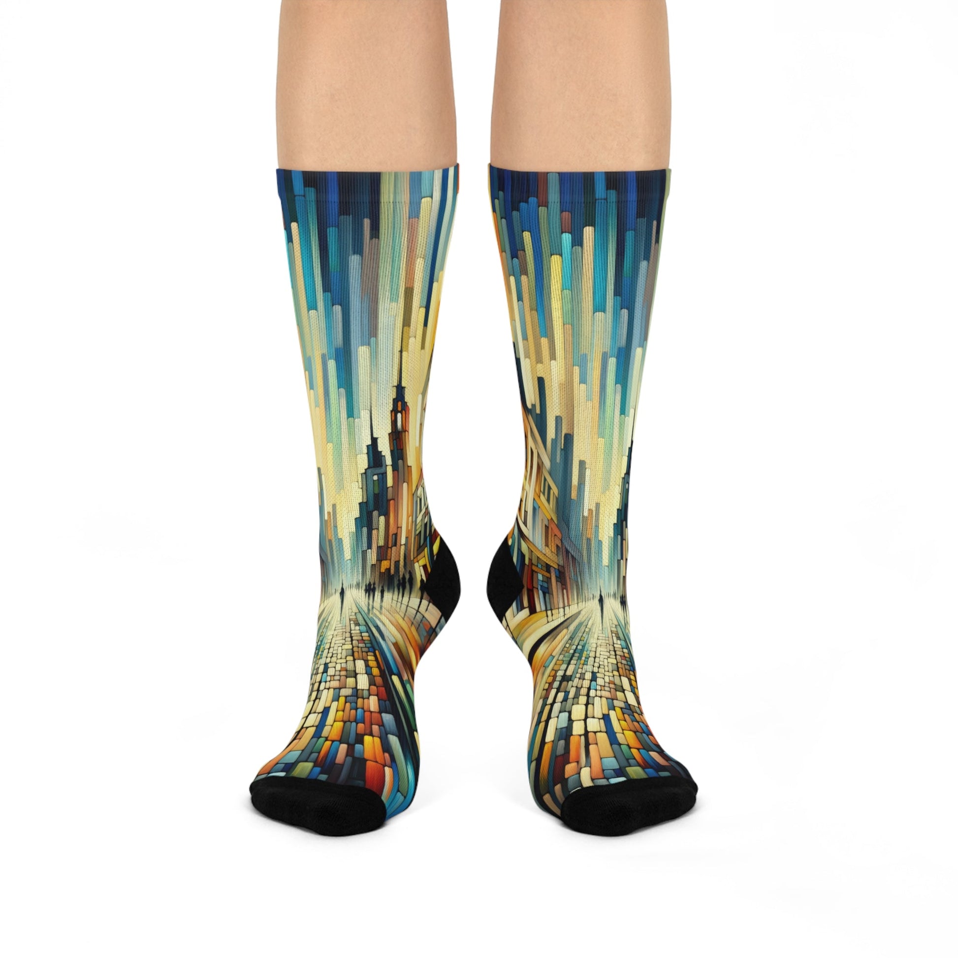 Cobbled Rhythm Heartbeat Cushioned Crew Socks - ATUH.ART