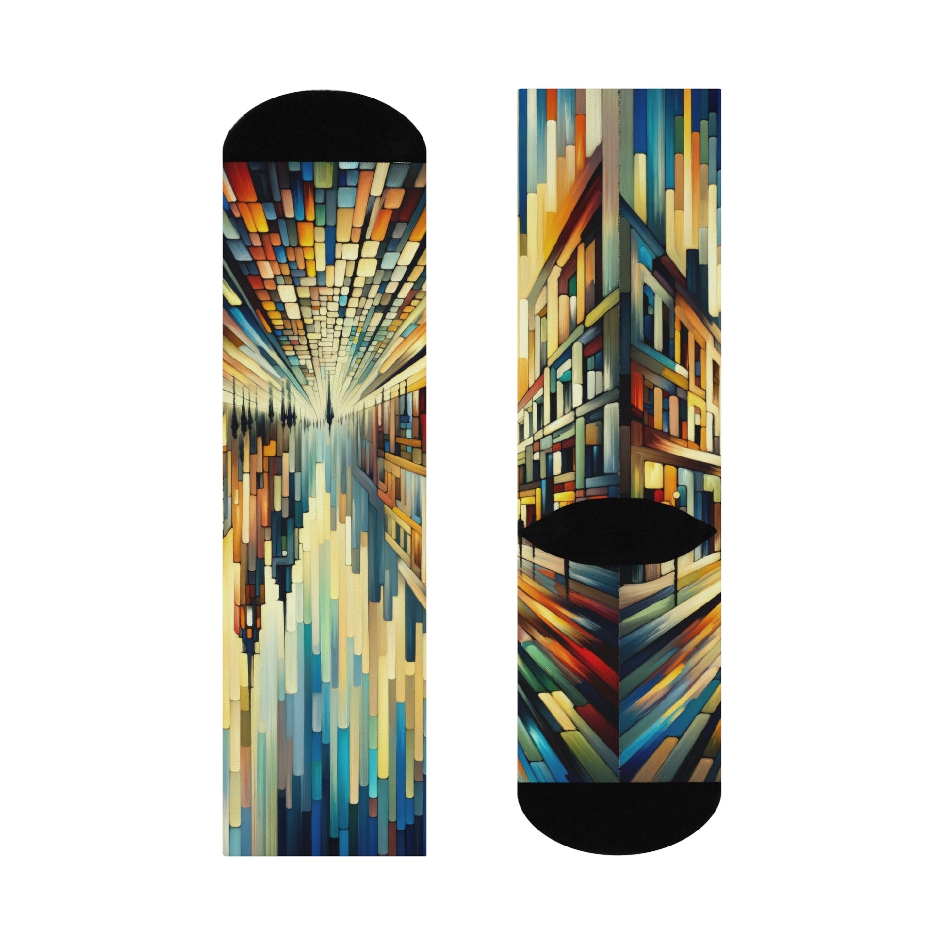 Cobbled Rhythm Heartbeat Cushioned Crew Socks - ATUH.ART