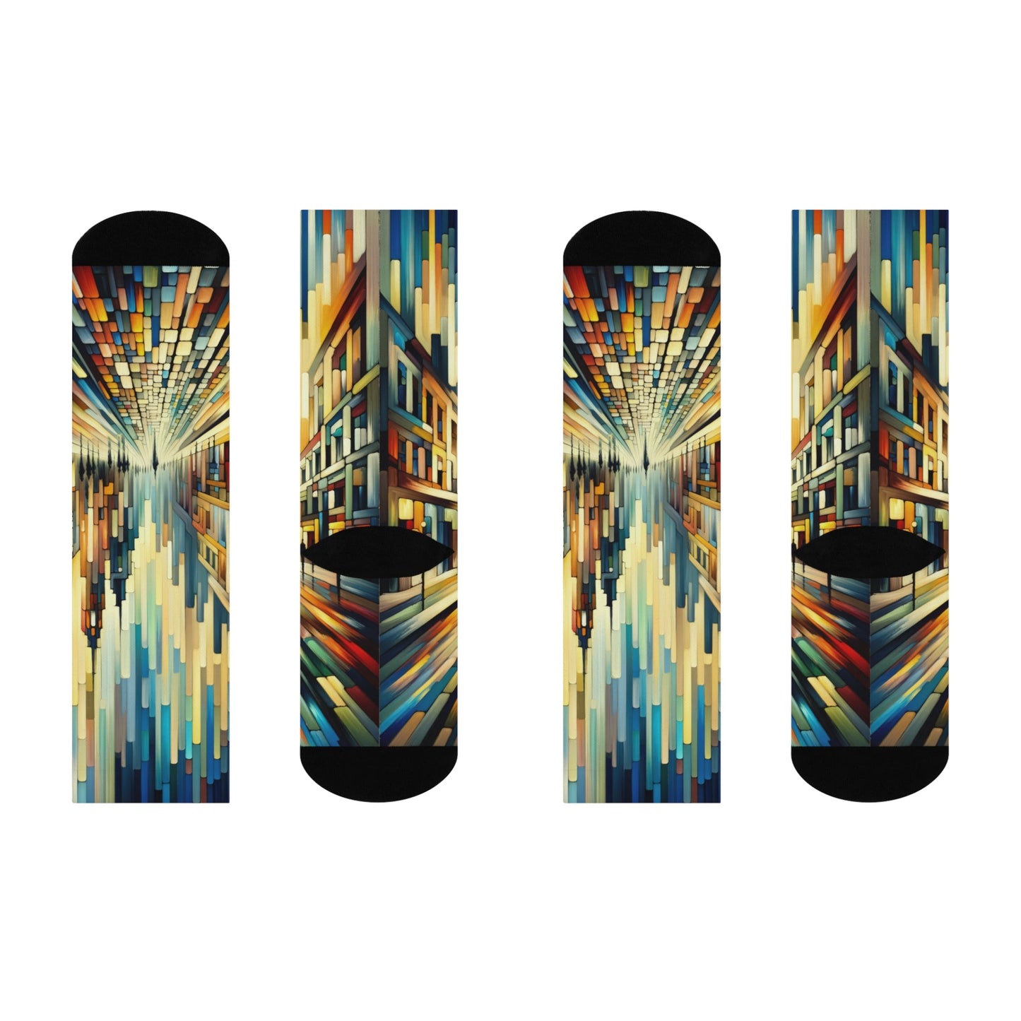 Cobbled Rhythm Heartbeat Cushioned Crew Socks - ATUH.ART
