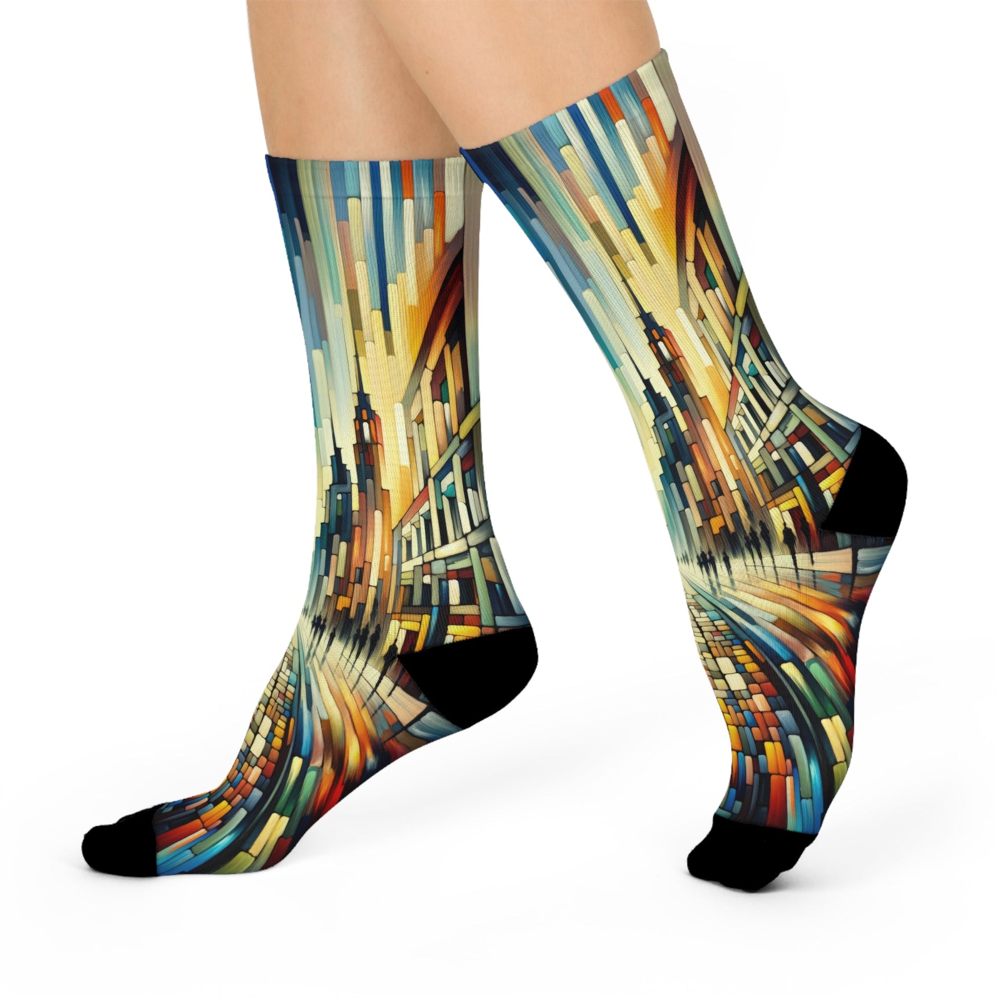 Cobbled Rhythm Heartbeat Cushioned Crew Socks - ATUH.ART