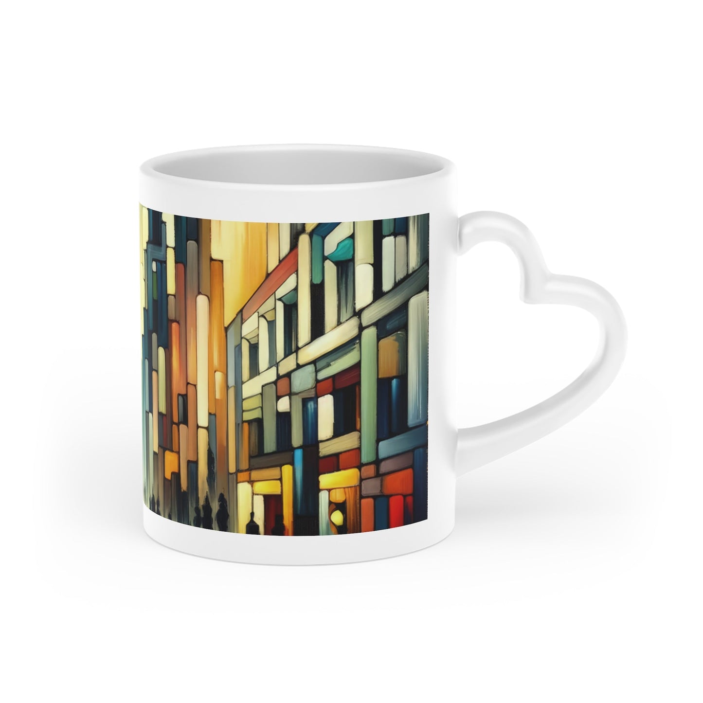 Cobbled Rhythm Heartbeat Heart-Shaped Mug - ATUH.ART