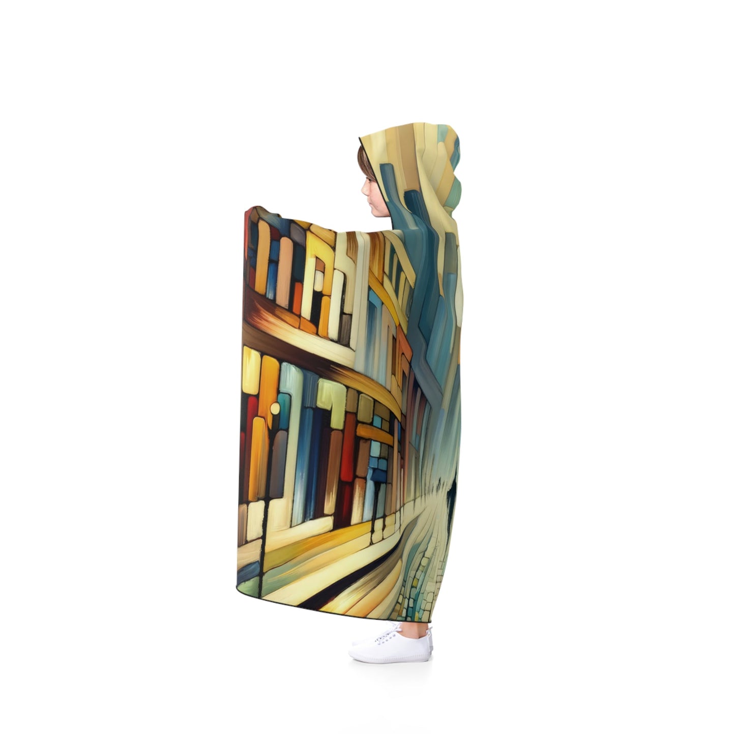 Cobbled Rhythm Heartbeat Hooded Blanket - ATUH.ART