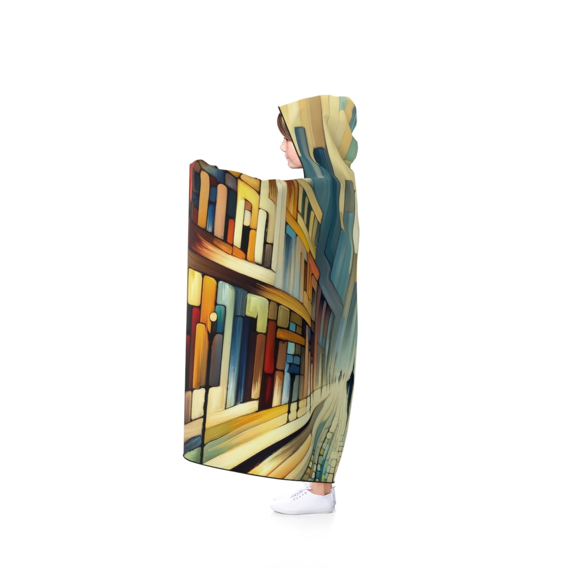 Cobbled Rhythm Heartbeat Hooded Blanket - ATUH.ART
