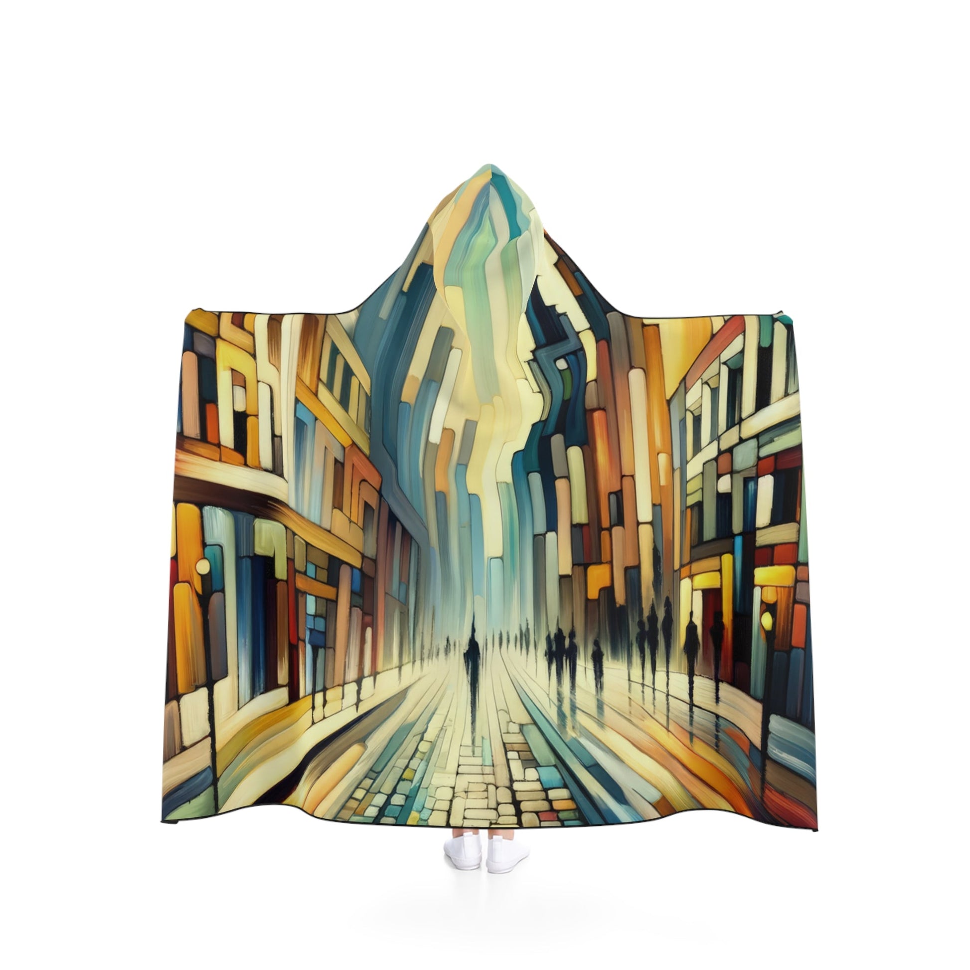 Cobbled Rhythm Heartbeat Hooded Blanket - ATUH.ART
