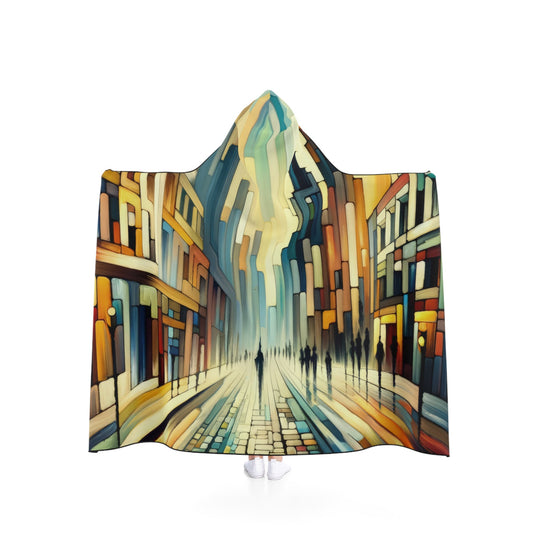 Cobbled Rhythm Heartbeat Hooded Blanket - ATUH.ART