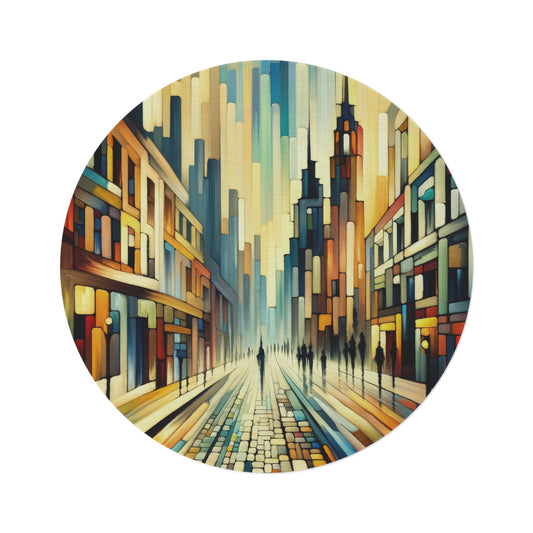 Cobbled Rhythm Heartbeat Round Rug - ATUH.ART