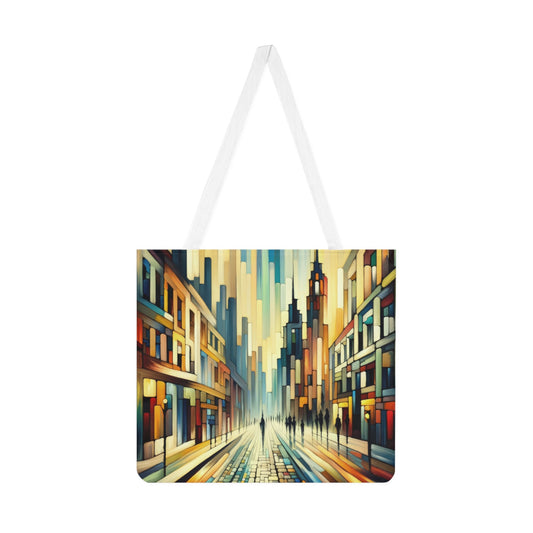 Cobbled Rhythm Heartbeat Shoulder Tote Bag (AOP) - ATUH.ART