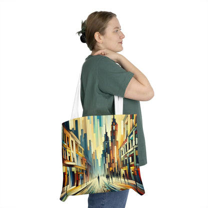 Cobbled Rhythm Heartbeat Shoulder Tote Bag (AOP) - ATUH.ART