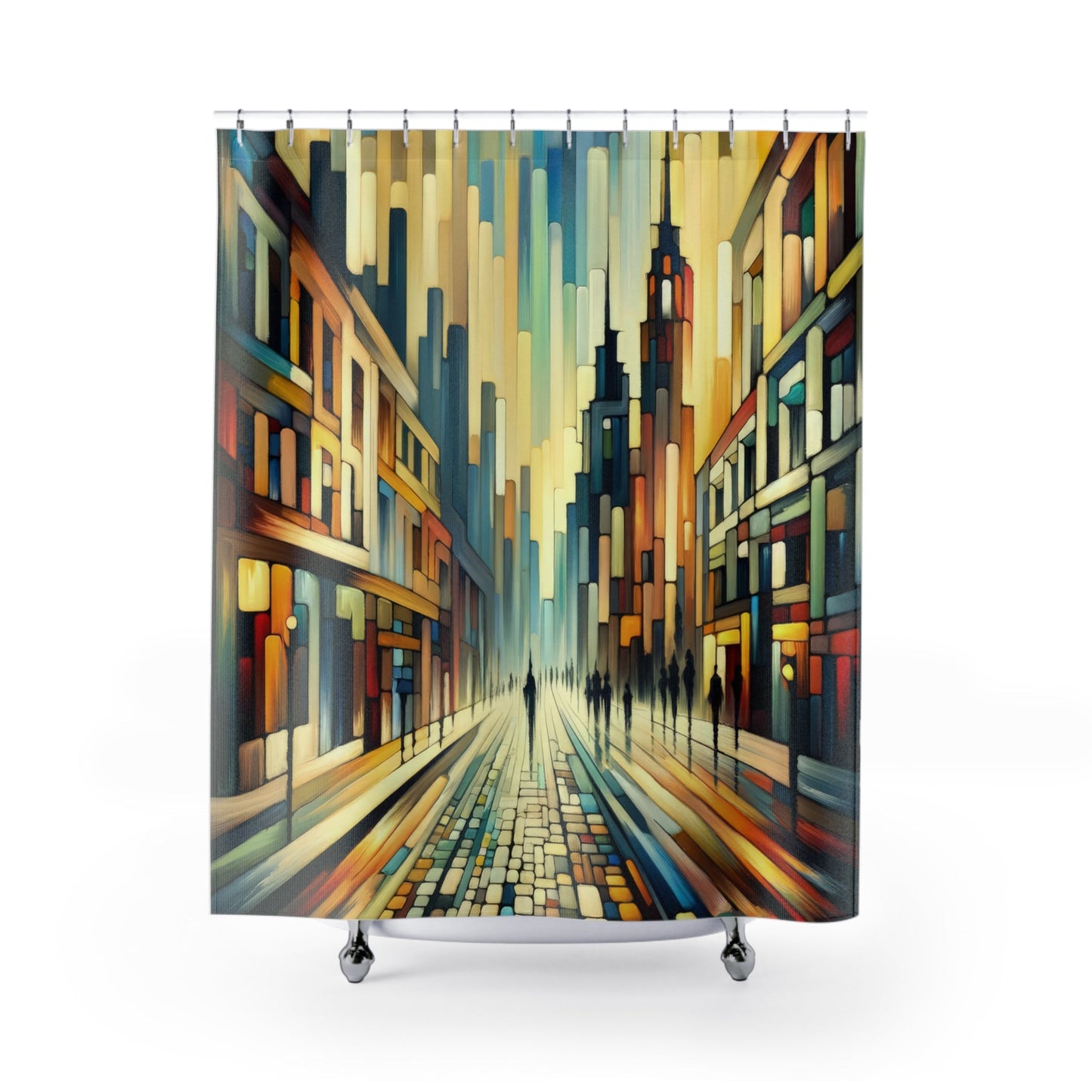 Cobbled Rhythm Heartbeat Shower Curtains - ATUH.ART