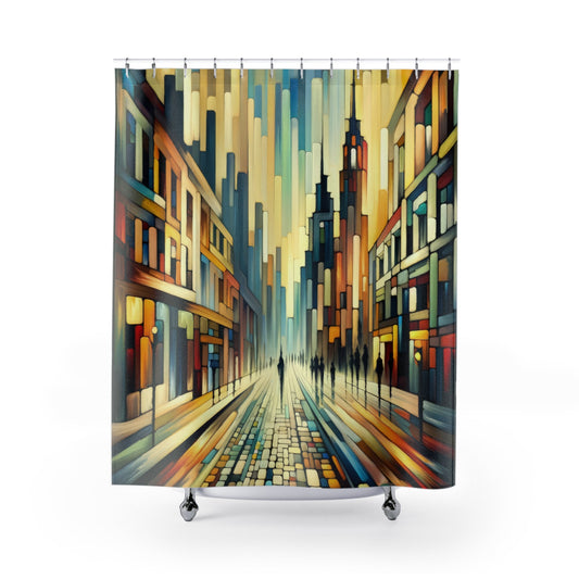 Cobbled Rhythm Heartbeat Shower Curtains - ATUH.ART