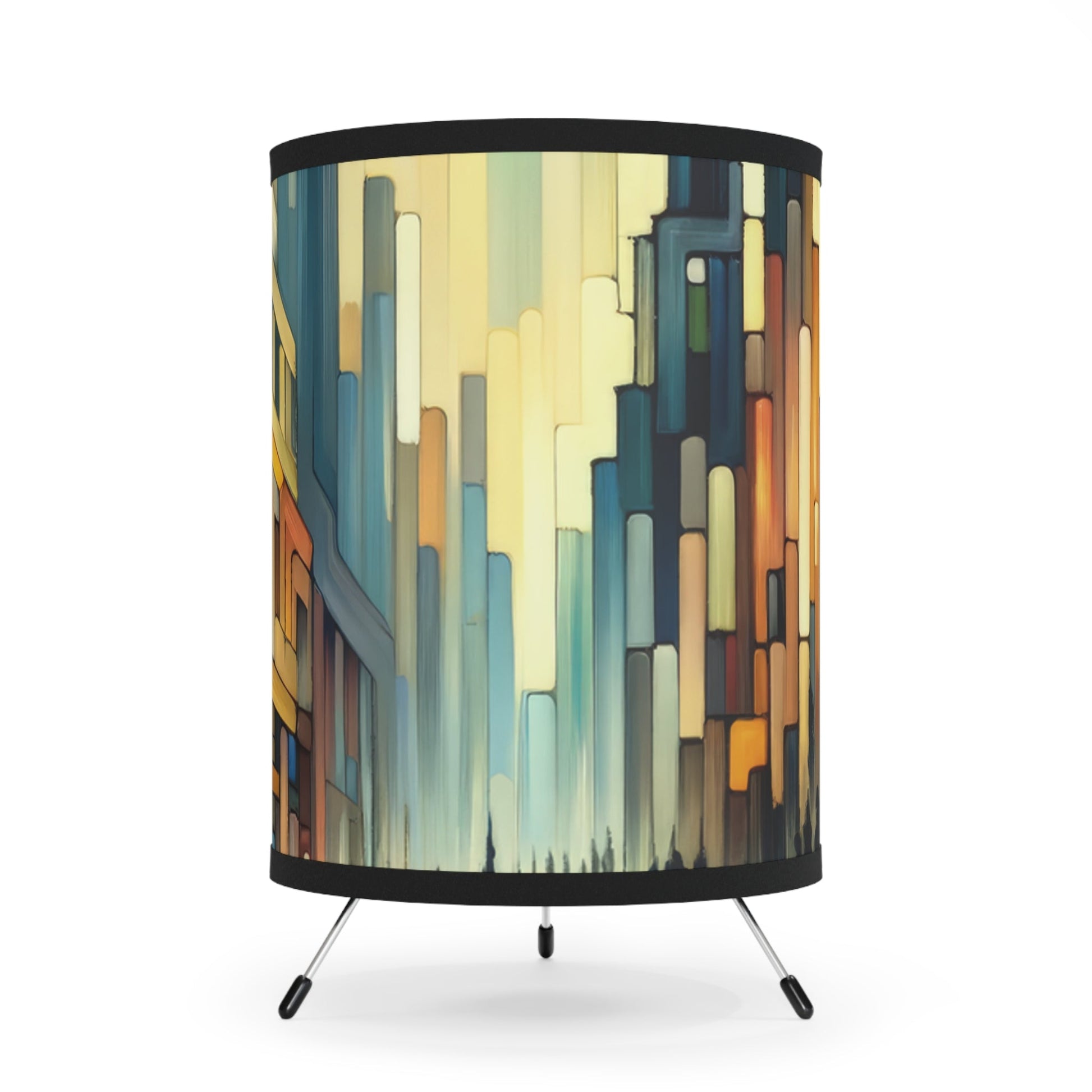 Cobbled Rhythm Heartbeat Tripod Lamp with High-Res Printed Shade, US\CA plug - ATUH.ART