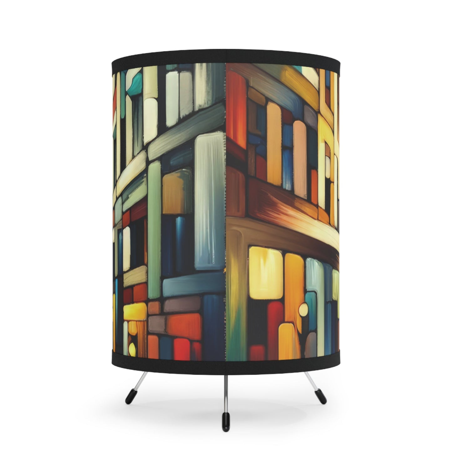 Cobbled Rhythm Heartbeat Tripod Lamp with High-Res Printed Shade, US\CA plug - ATUH.ART