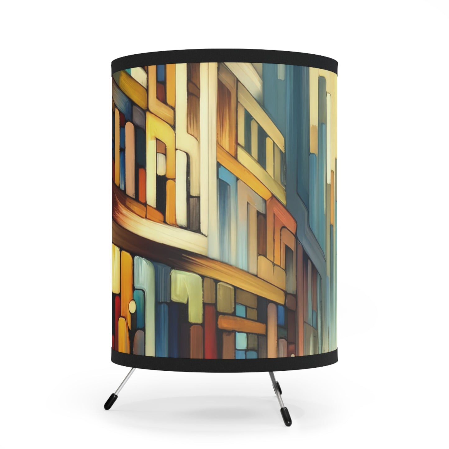 Cobbled Rhythm Heartbeat Tripod Lamp with High-Res Printed Shade, US\CA plug - ATUH.ART