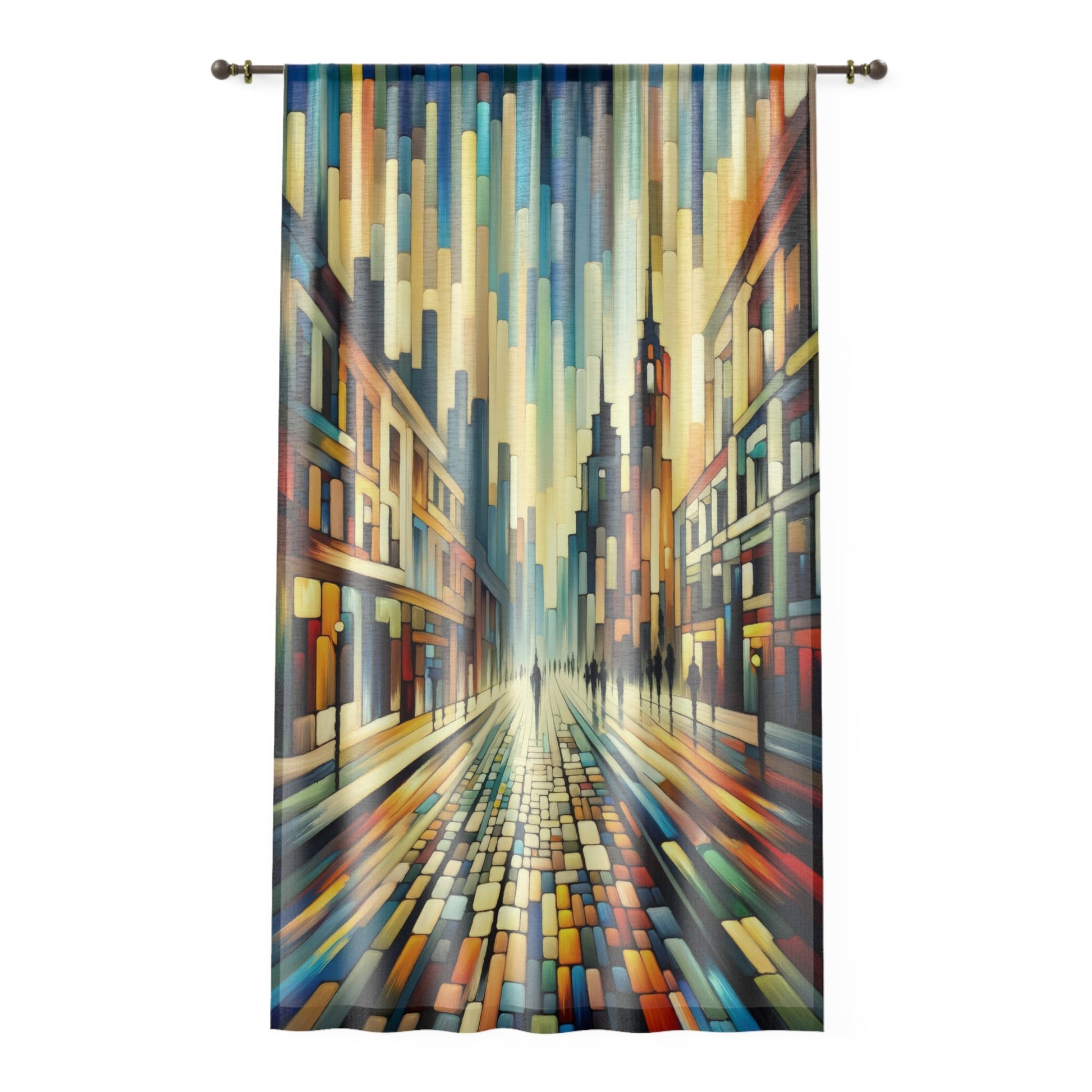 Cobbled Rhythm Heartbeat Window Curtain - ATUH.ART