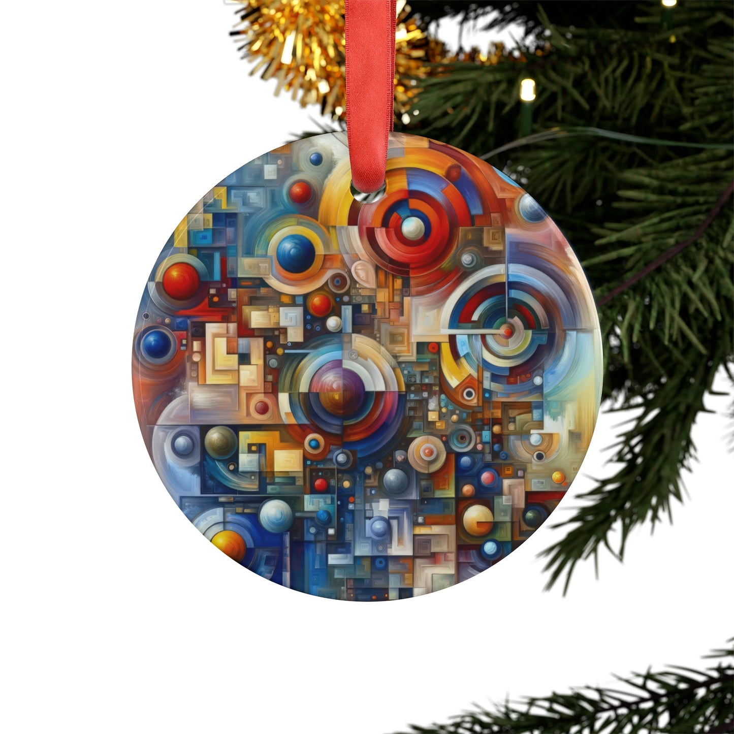Coexistence Harmony Code Acrylic Ornament with Ribbon - ATUH.ART