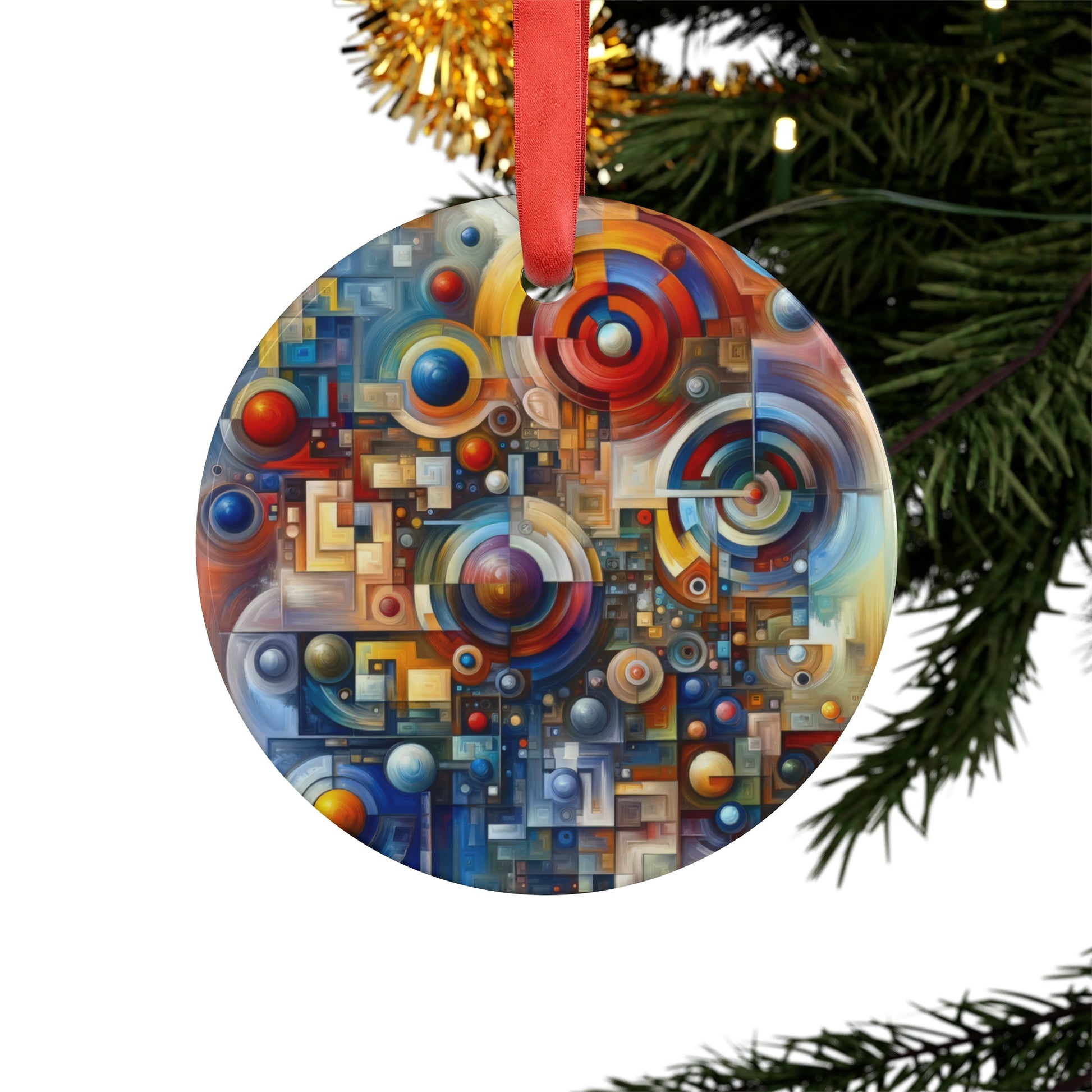 Coexistence Harmony Code Acrylic Ornament with Ribbon - ATUH.ART
