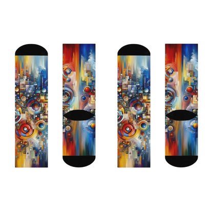 Coexistence Harmony Code Cushioned Crew Socks - ATUH.ART