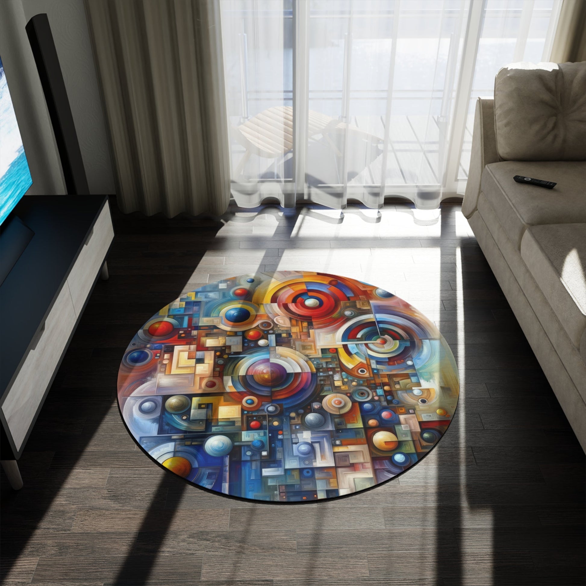 Coexistence Harmony Code Round Rug - ATUH.ART
