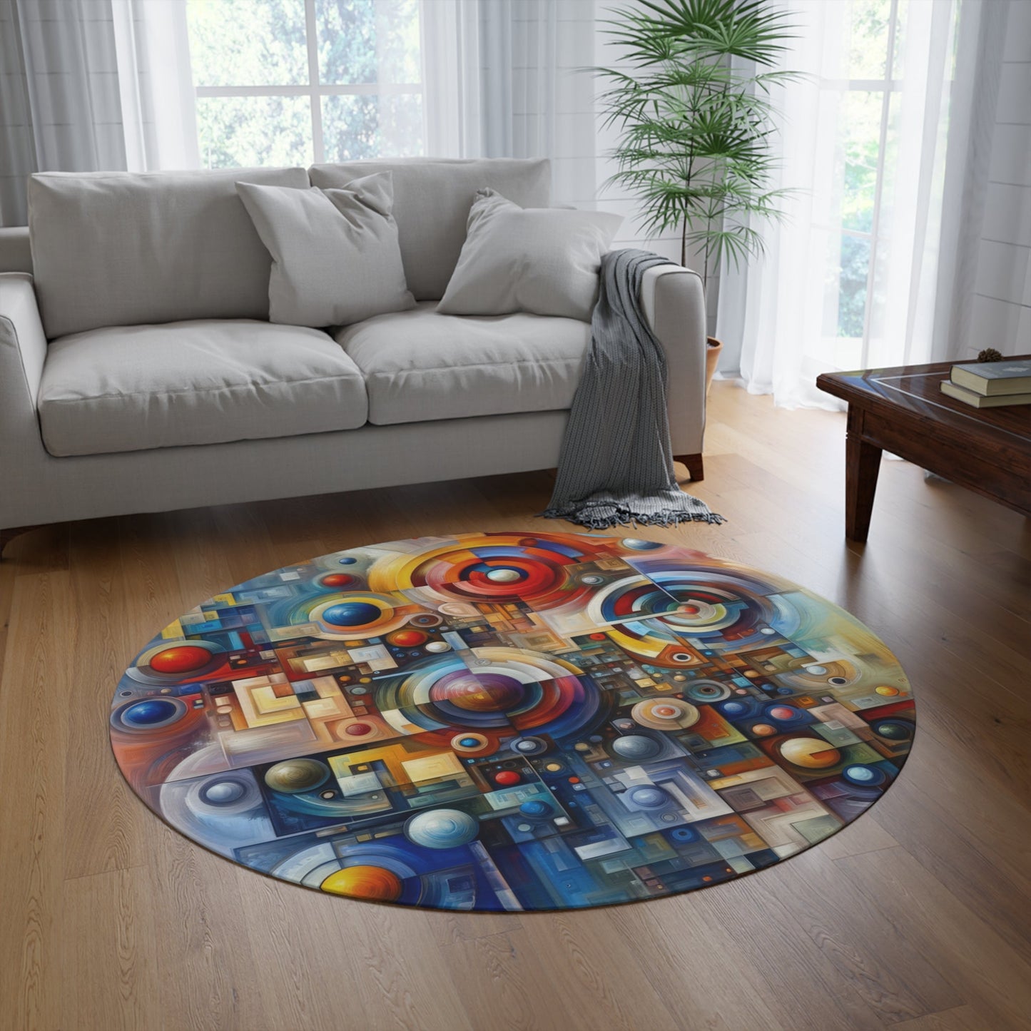 Coexistence Harmony Code Round Rug - ATUH.ART