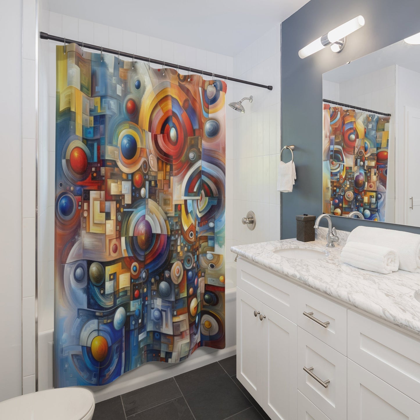 Coexistence Harmony Code Shower Curtains - ATUH.ART
