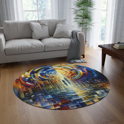 Collective Gesture Echelons Round Rug - ATUH.ART