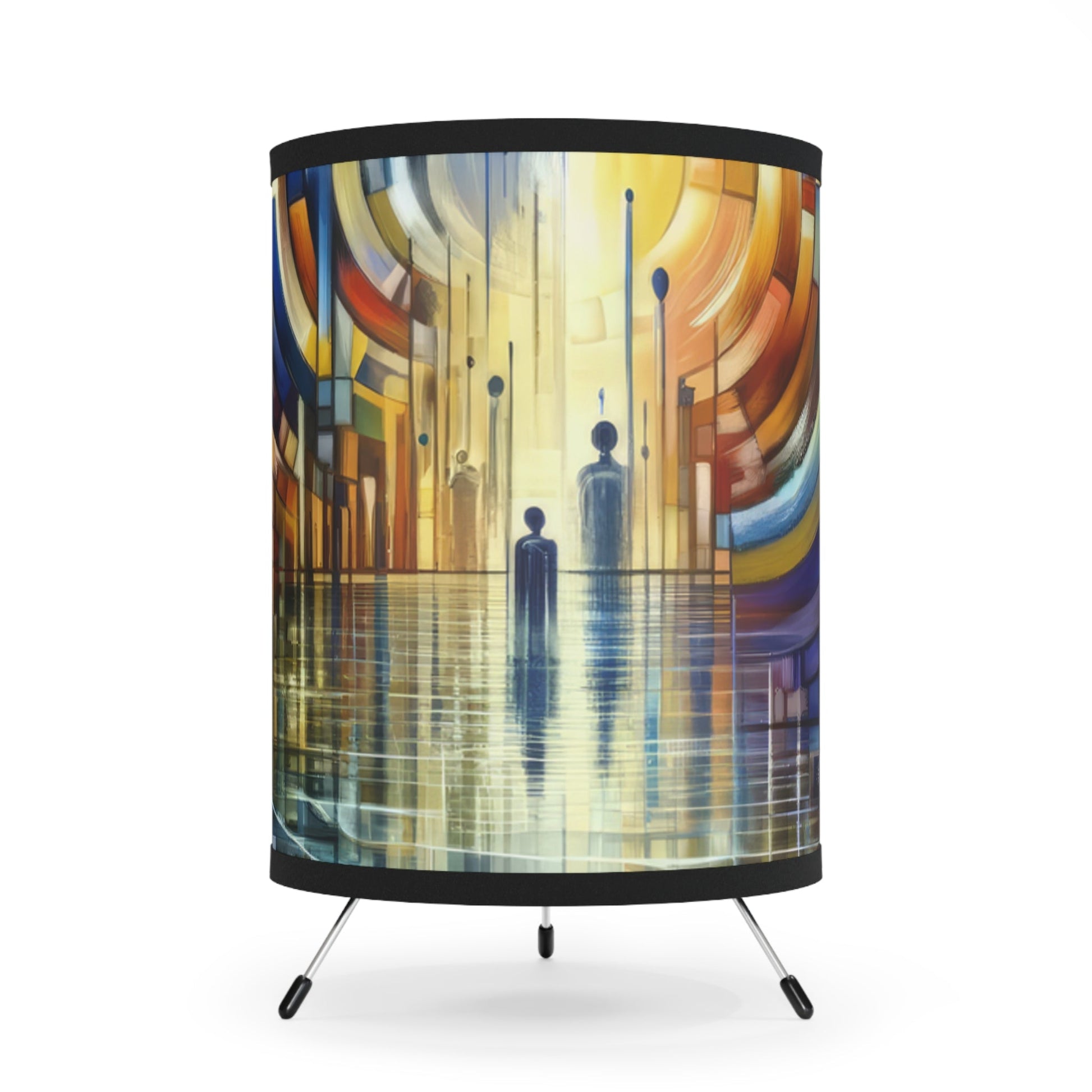 Collective Gesture Echelons Tripod Lamp with High-Res Printed Shade, US\CA plug - ATUH.ART