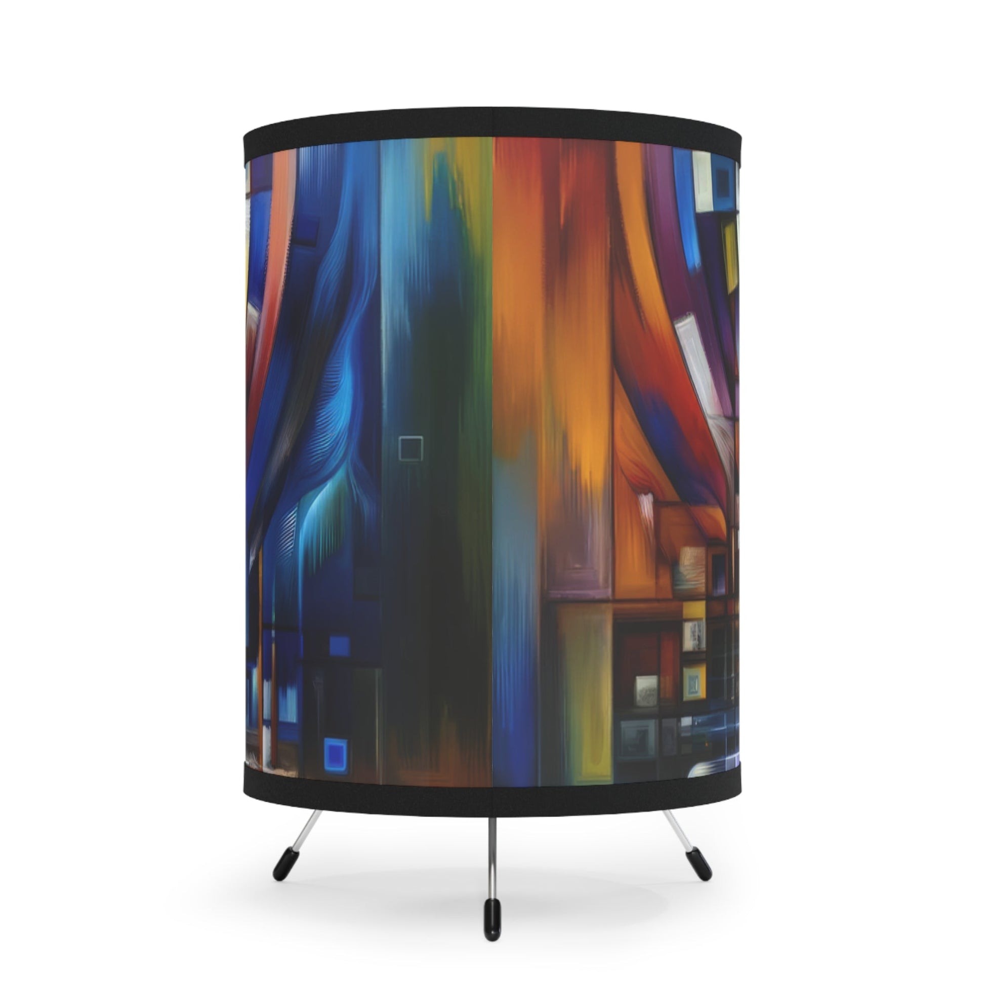Collective Gesture Echelons Tripod Lamp with High-Res Printed Shade, US\CA plug - ATUH.ART