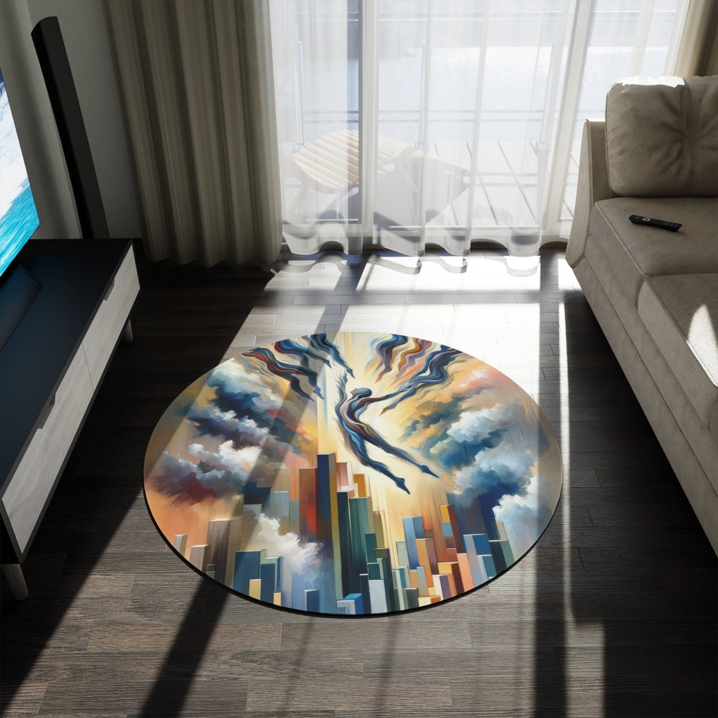 Collective Unity Leap Round Rug - ATUH.ART