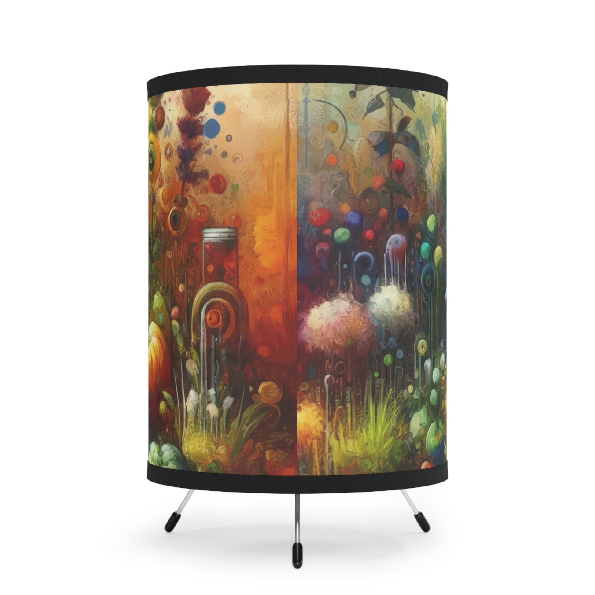 Communal Garden Microcosm Tripod Lamp with High-Res Printed Shade, US\CA plug - ATUH.ART