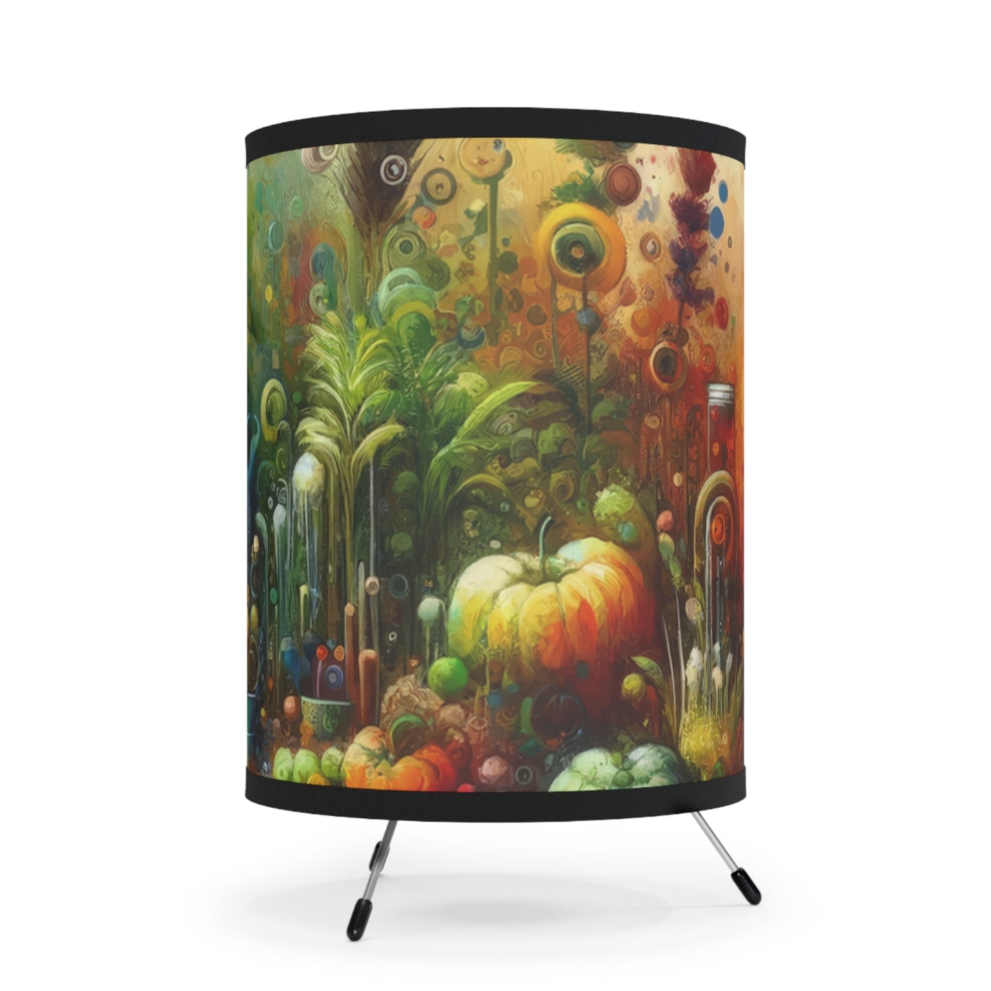 Communal Garden Microcosm Tripod Lamp with High-Res Printed Shade, US\CA plug - ATUH.ART
