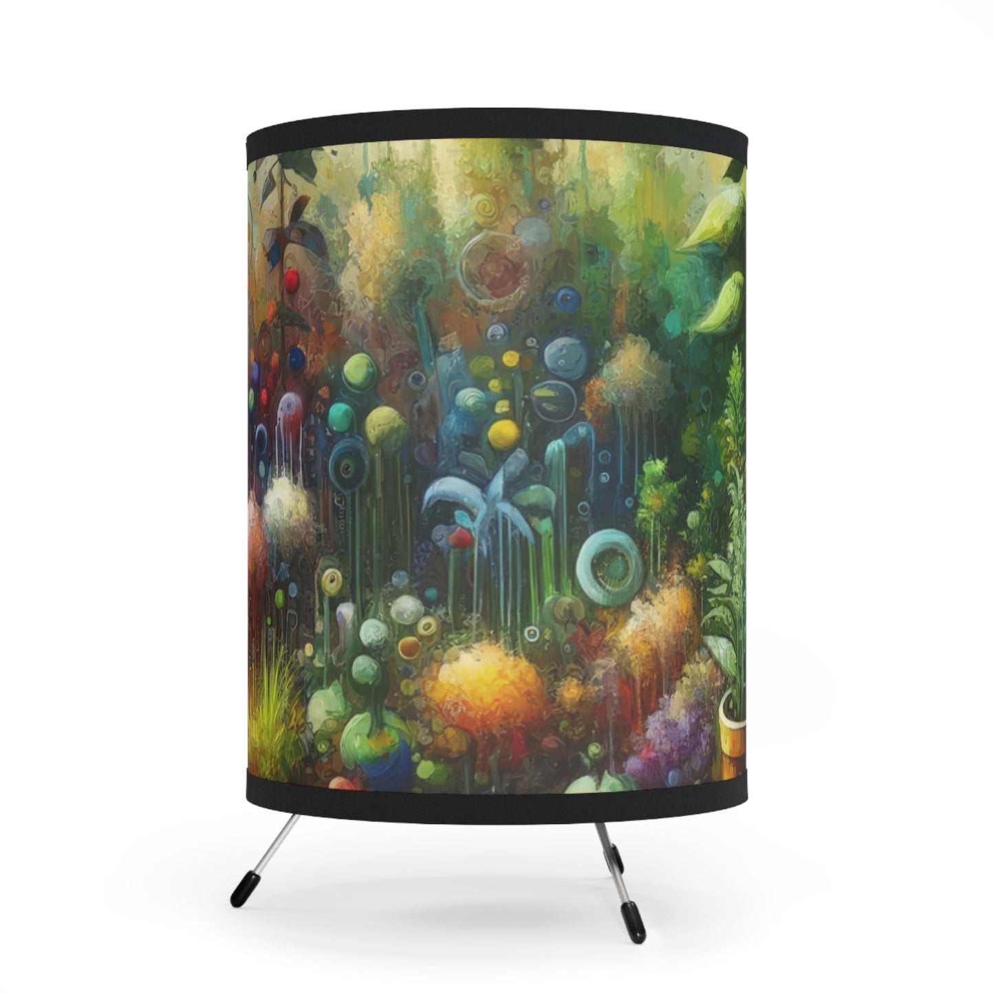 Communal Garden Microcosm Tripod Lamp with High-Res Printed Shade, US\CA plug - ATUH.ART