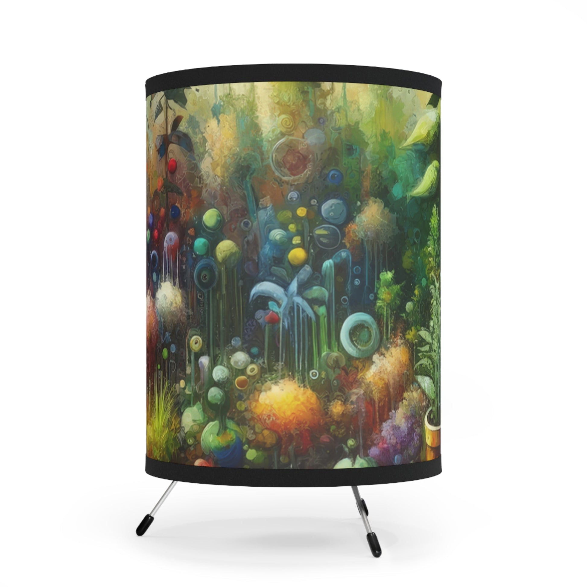 Communal Garden Microcosm Tripod Lamp with High-Res Printed Shade, US\CA plug - ATUH.ART