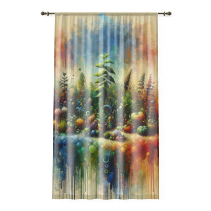 Communal Garden Microcosm Window Curtain - ATUH.ART
