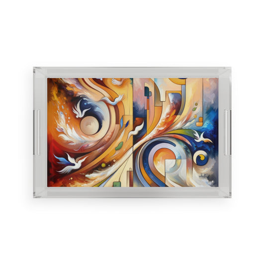 Companionable Lightness Journey Acrylic Serving Tray - ATUH.ART
