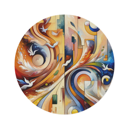 Companionable Lightness Journey Round Rug - ATUH.ART