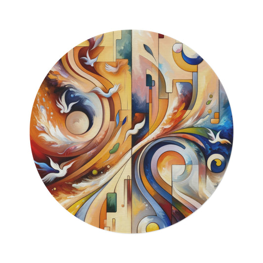Companionable Lightness Journey Round Rug - ATUH.ART