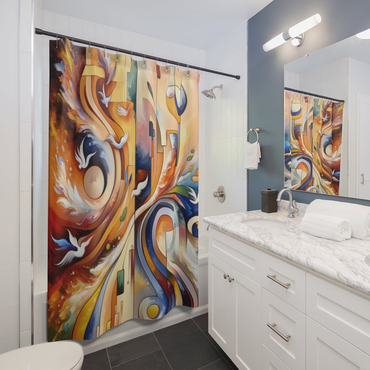 Companionable Lightness Journey Shower Curtains - ATUH.ART