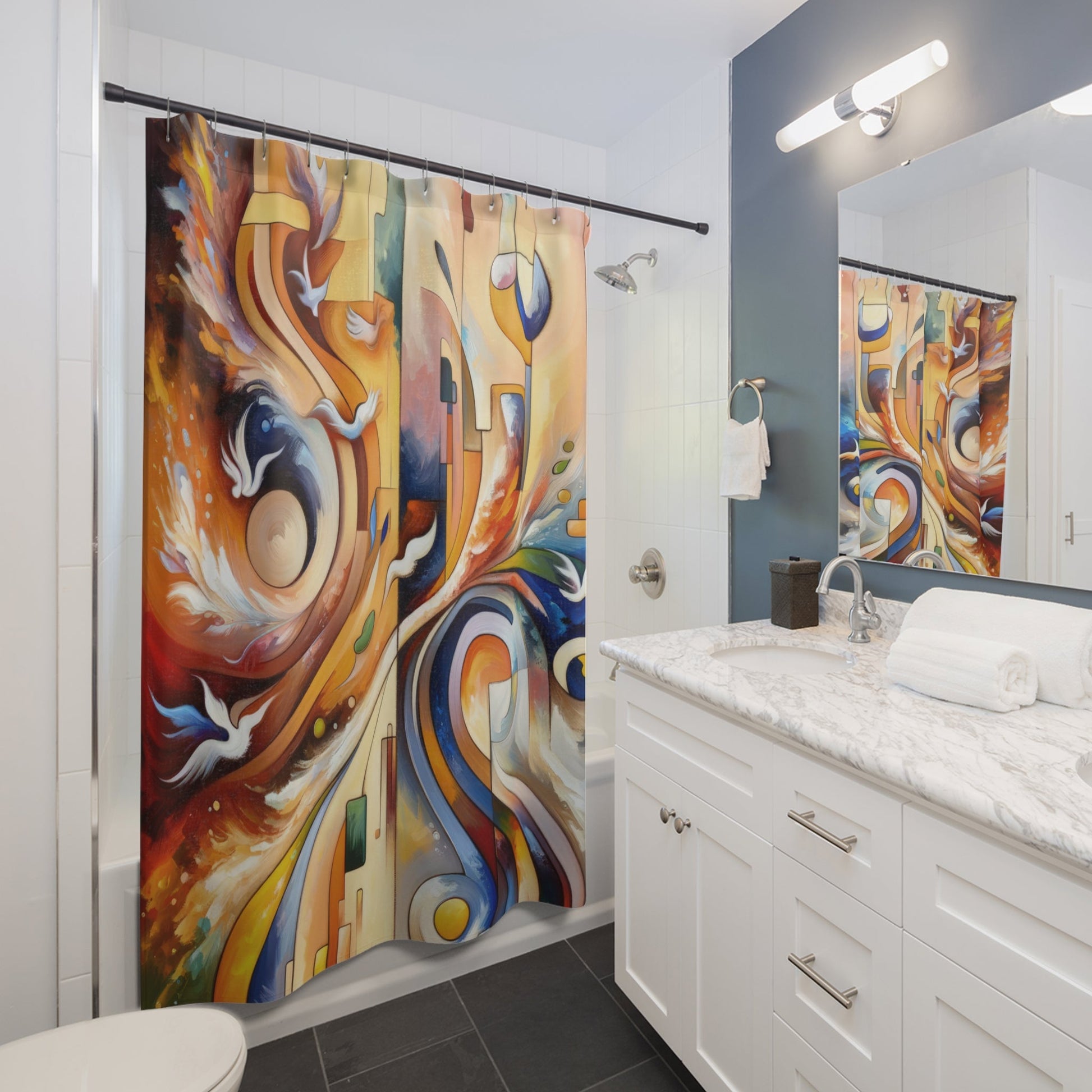 Companionable Lightness Journey Shower Curtains - ATUH.ART