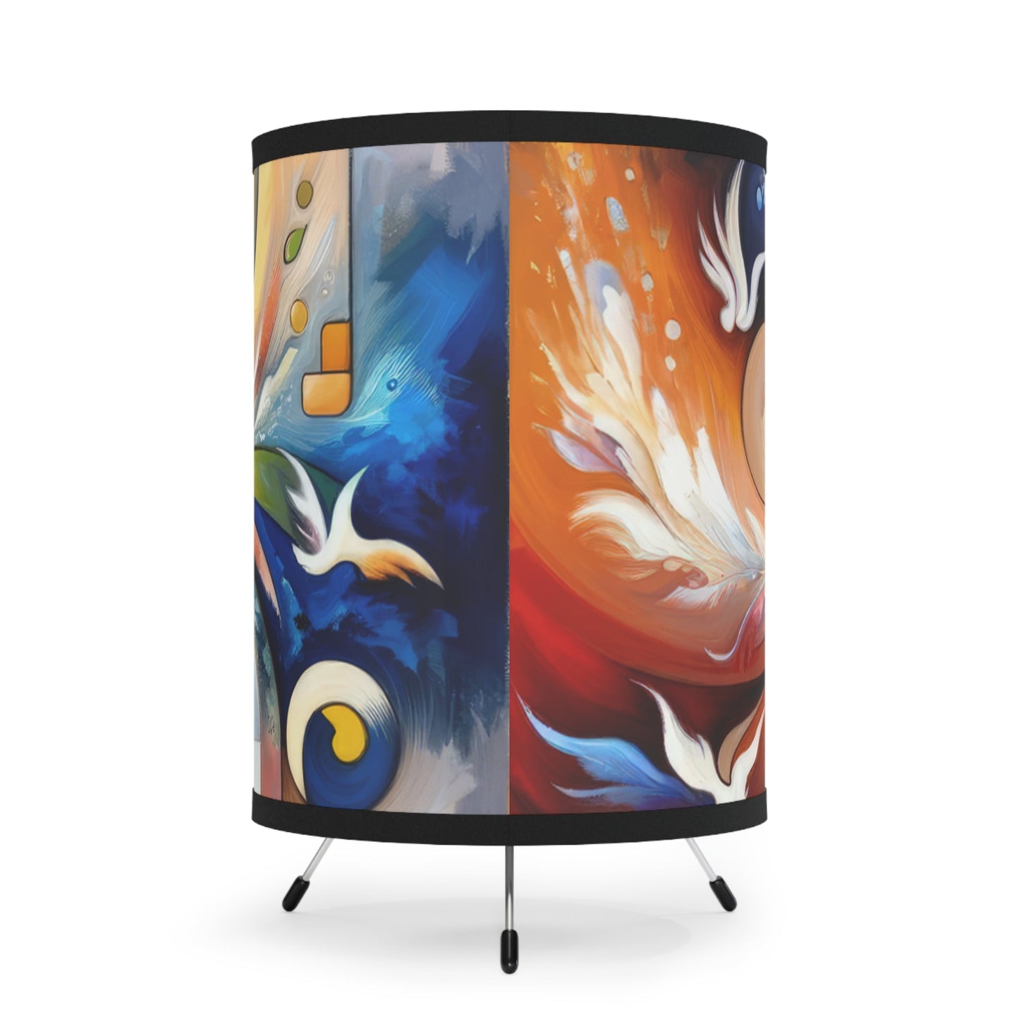 Companionable Lightness Journey Tripod Lamp with High-Res Printed Shade, US\CA plug - ATUH.ART