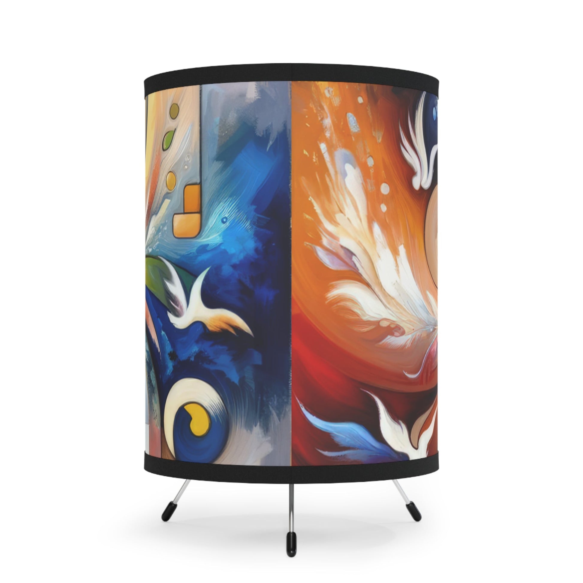 Companionable Lightness Journey Tripod Lamp with High-Res Printed Shade, US\CA plug - ATUH.ART