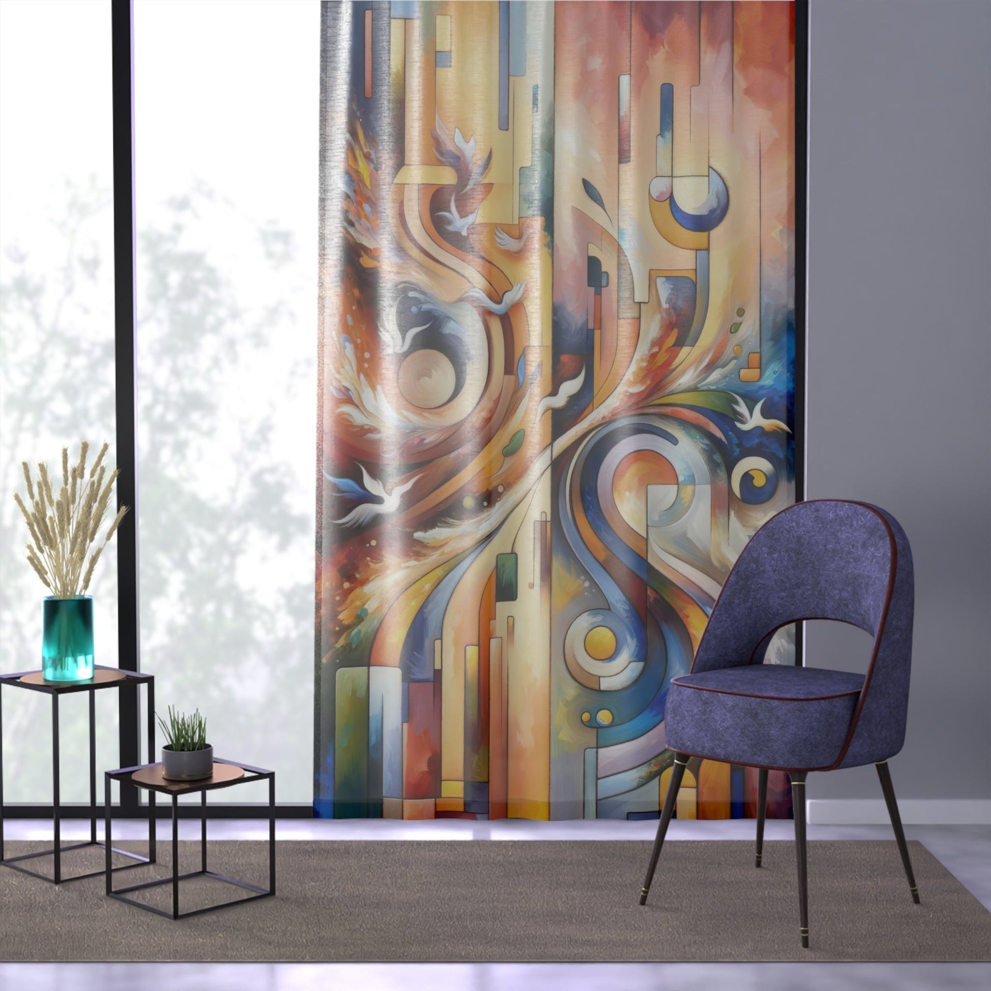 Companionable Lightness Journey Window Curtain - ATUH.ART