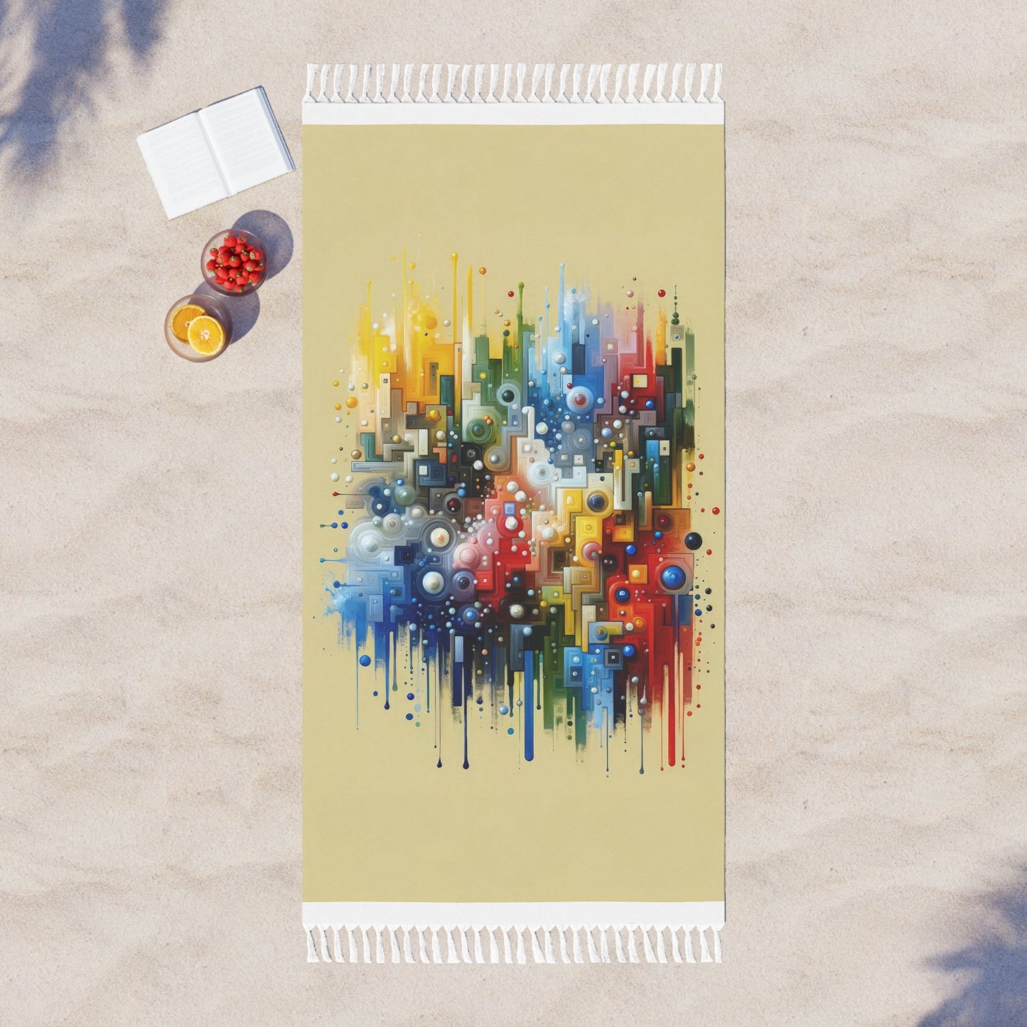 Connected Chromatic Tachism Boho Beach Cloth - ATUH.ART