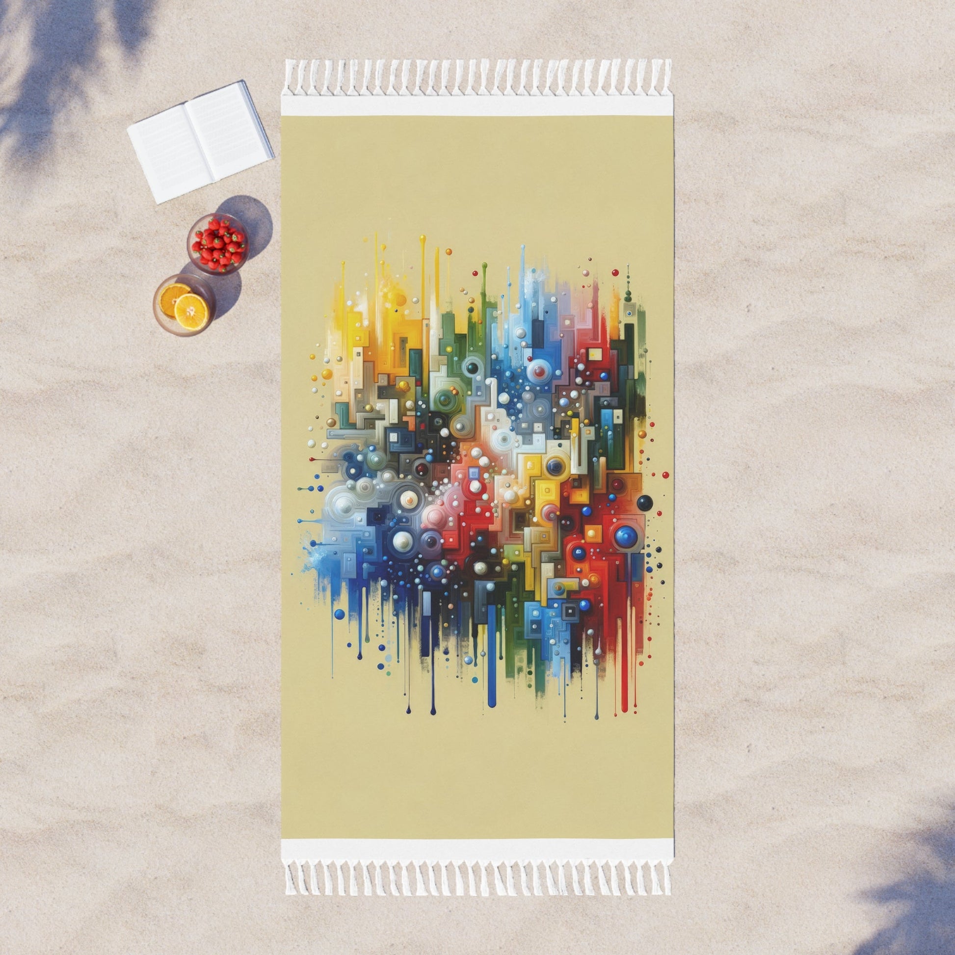 Connected Chromatic Tachism Boho Beach Cloth - ATUH.ART