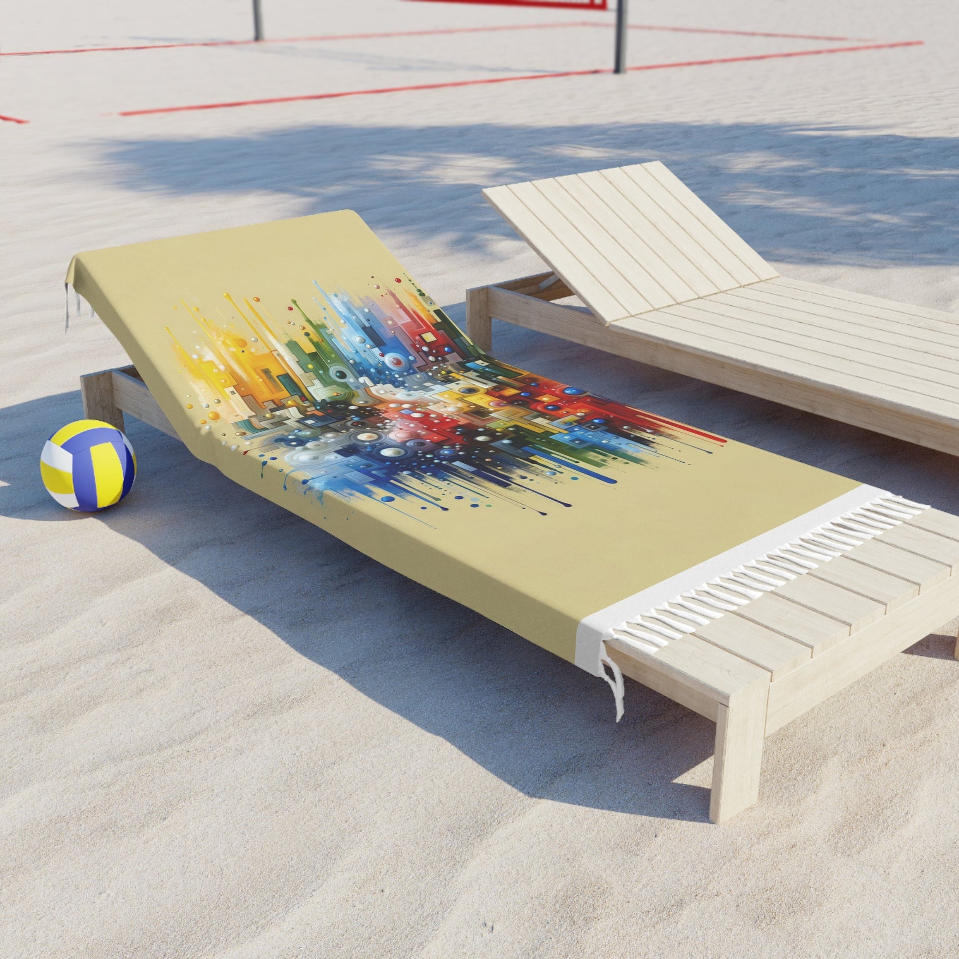 Connected Chromatic Tachism Boho Beach Cloth - ATUH.ART