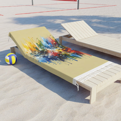 Connected Chromatic Tachism Boho Beach Cloth - ATUH.ART